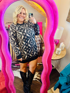 BLACK SMOKE SWEATER DRESS