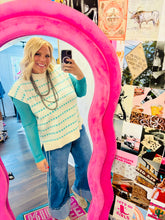 Load image into Gallery viewer, TRINKLED IN TURQUOISE MESH TOP
