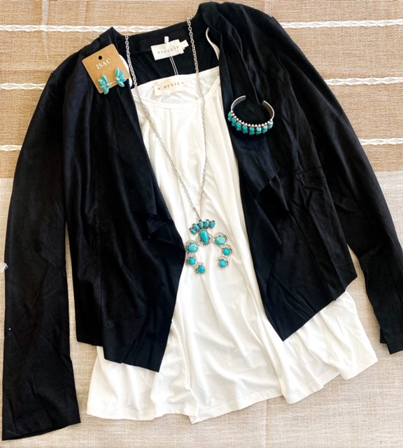 JAZZY FAUX SUEDE BLAZER